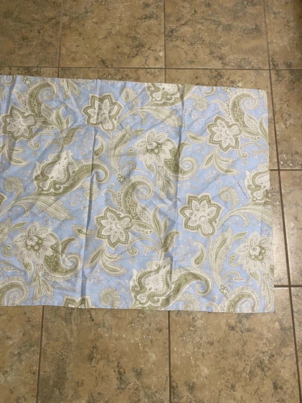 Earl & Wilson Pakistan Made Light Blue  Paisley Floral 1 King Size Pillow Sham